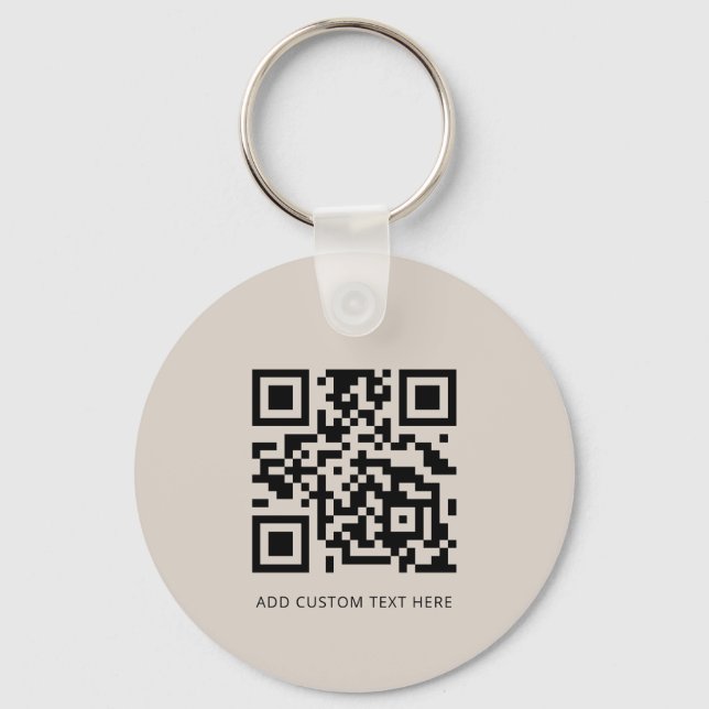 QR-Code für berufliche, moderne Unternehmen Beige Schlüsselanhänger (Rückseite)