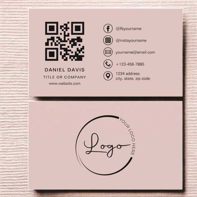 QR-Code für Berufliche Unternehmen Terracotta Visitenkarte (Von Creator hochgeladen)