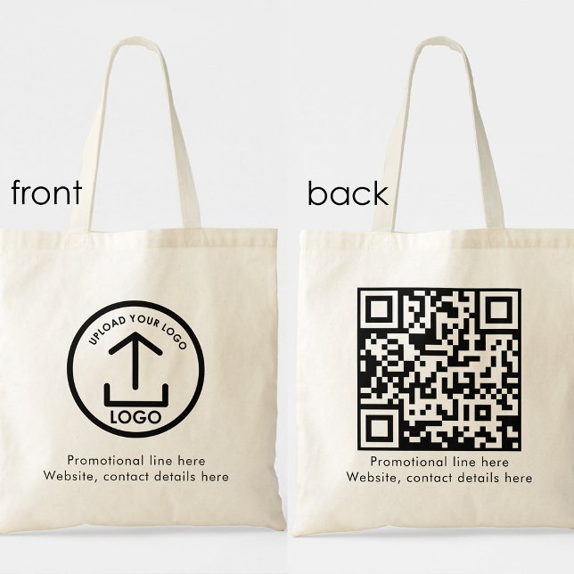 QR-Code für Berufliche Unternehmen Tragetasche (Simple Modern Professional Business Logo QR Code Tote Bag)