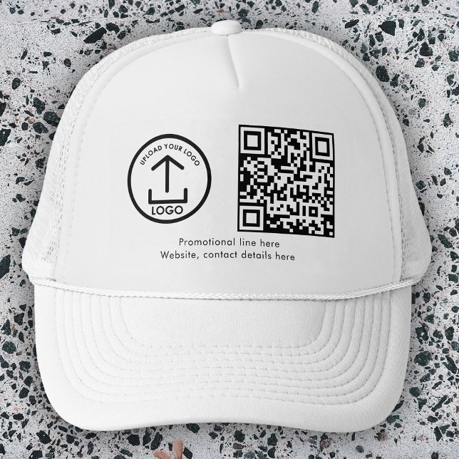 QR-Code für Berufliche Unternehmen Truckerkappe (Simple Modern Professional Business Logo QR Code Trucker Hat)