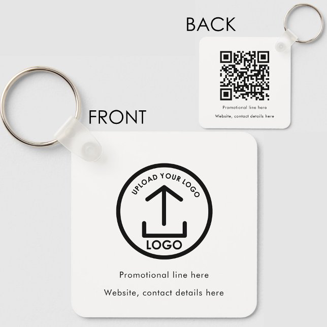 QR-Code für berufliches Firmenlogo Schlüsselanhänger (Professional Business Logo Text Promo QR Code Keychain)