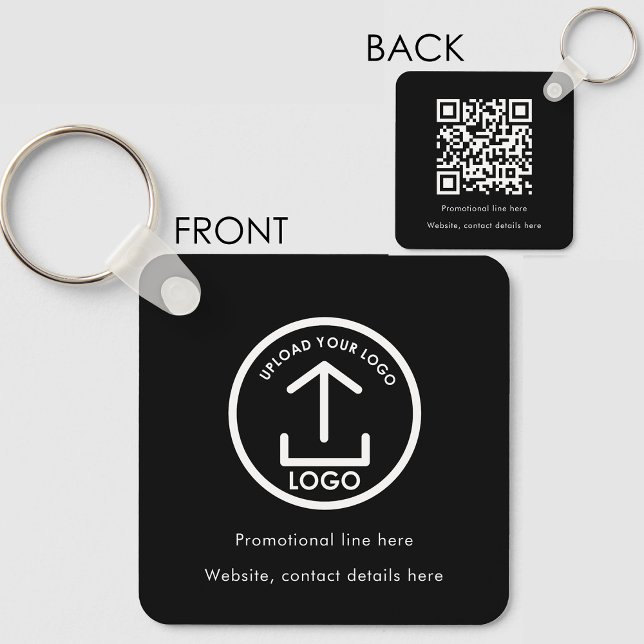 QR-Code für berufliches Firmenlogo Schlüsselanhänger (Professional Business Logo Text Promo QR Code Keychain)