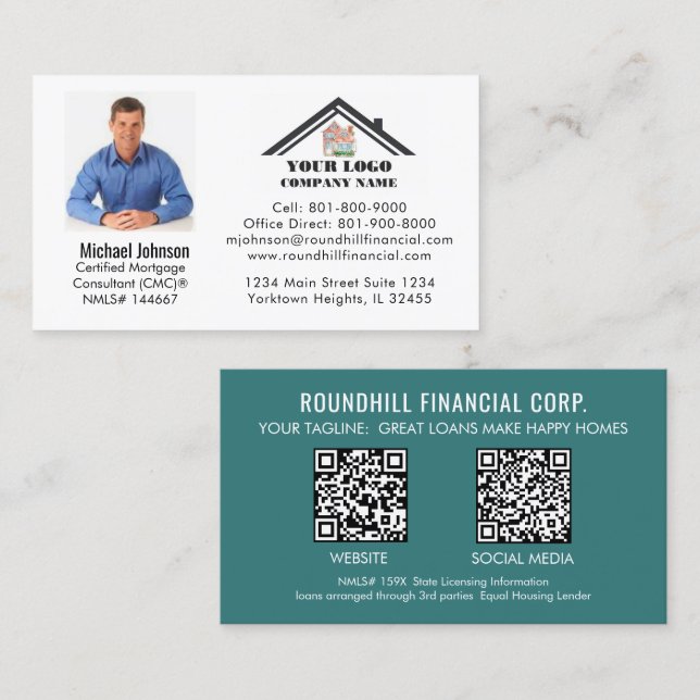 QR-Code für berufliches Foto Visitenkarte (Vorne/Hinten)