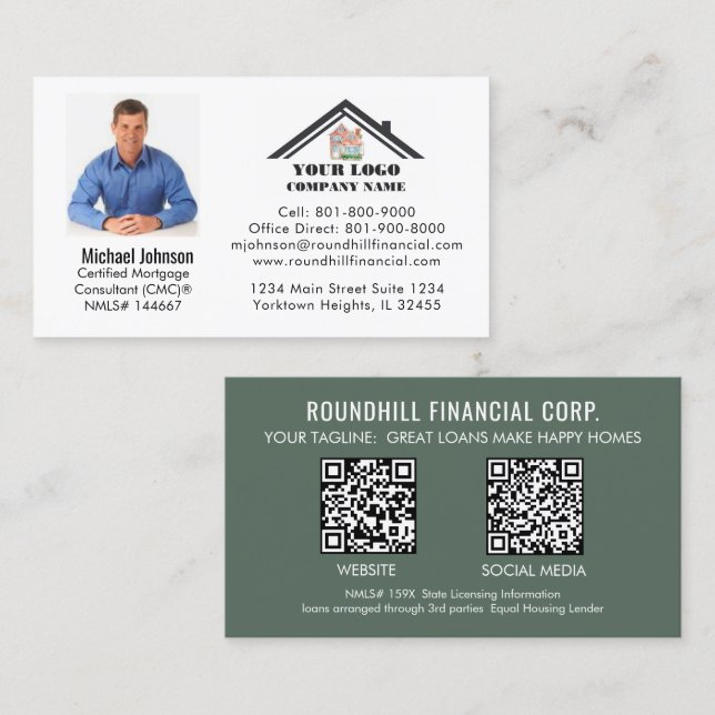 QR-Code für berufliches Foto Visitenkarte (Vorne/Hinten)