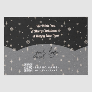 QR-Code für Black Merry Christmas Business-Logo Seidenpapier