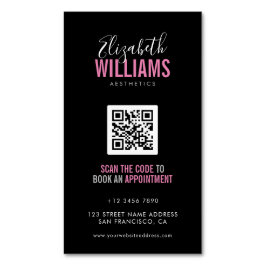 QR-Code für Black Pink Beauty Salon Magnetische Visitenkarte