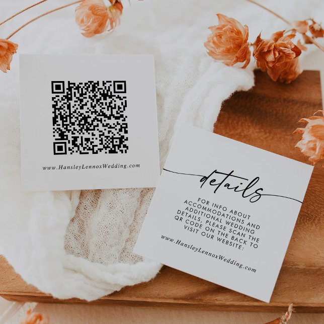 QR-Code für Boho Chic Black and White Wedding Begleitkarte (Von Creator hochgeladen)
