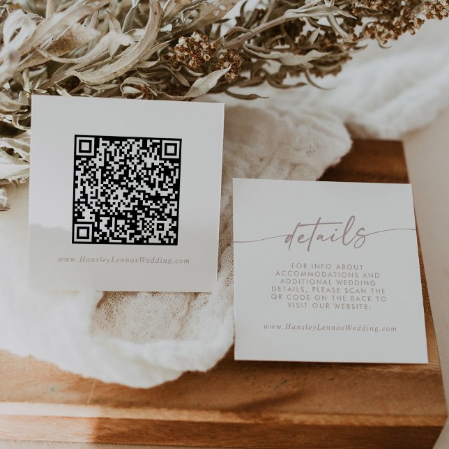 QR-Code für Boho Chic Blush Pink Begleitkarte (Von Creator hochgeladen)