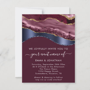 QR-Code für Burgundy Blue Navy Gold Border Wave