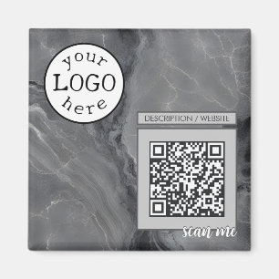 QR-Code für Business / Event Elegant Gray Marble Magnet