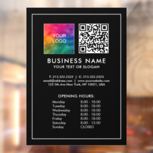 QR-Code für Business-Logos Eröffnungszeiten Shop-S Fensteraufkleber