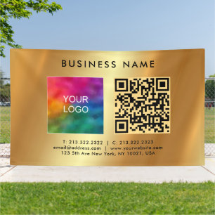 QR-Code für Business-Logos Gold Außenwerbung Banner