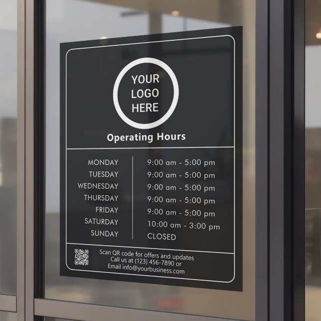 QR-Code für Business-Logos in Schwarz und Weiß Fensteraufkleber (Von Creator hochgeladen)