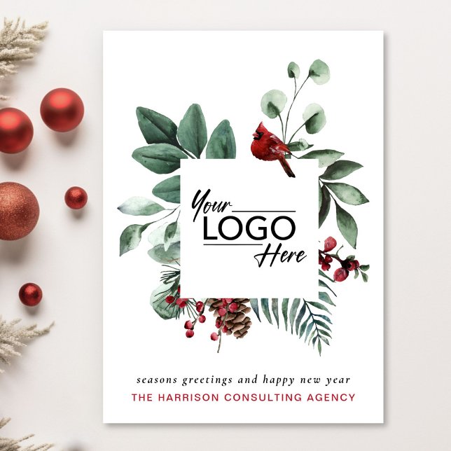 QR-Code für Business-Logos Weihnachten Roter Kardi (Spread the joy of the season and strengthen business relationships with our elegant holiday card)
