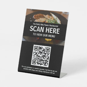 QR-Code für Café oder Restaurant Tabletop-Zeichen Sockelschild