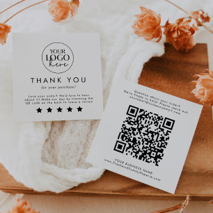 QR-Code für Chic Typografy Verlass a Review Quadratische Visitenkarte