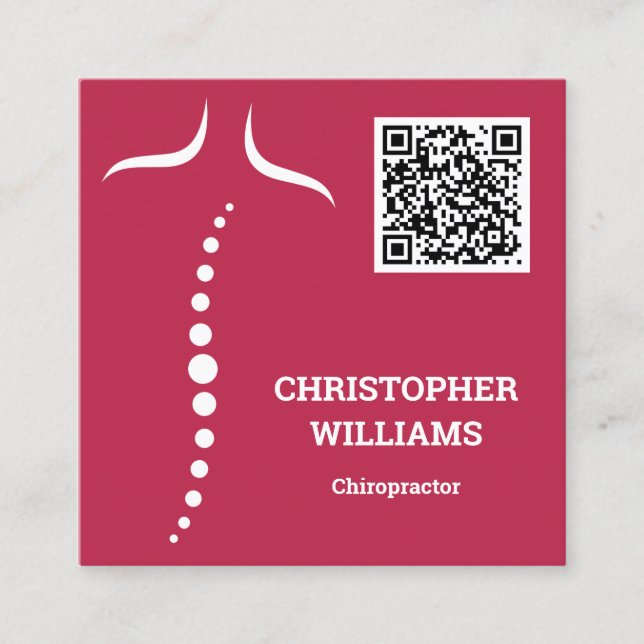 QR-Code für Chiropraktische Massage Quadratische Visitenkarte (Vorderseite)
