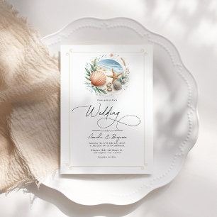QR-Code für Coastal Chic Beach Wedding Einladung
