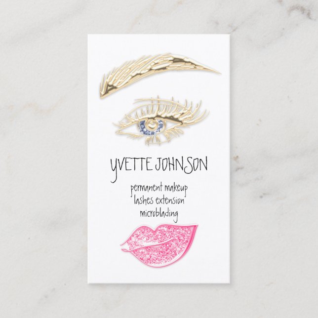 QR-Code für das dauerhafte Logo "Lash Brow" Gold P Visitenkarte (Vorderseite)