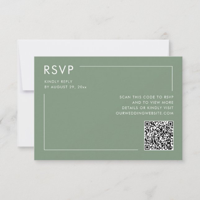 QR-Code für das Hochzeitsszendieren von RSVP-Einsc Karte (Vorderseite)