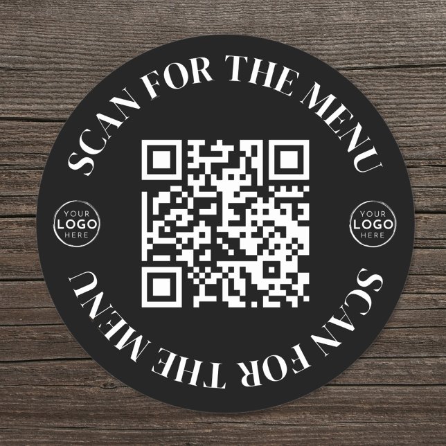 QR-Code für das Logo-Scan-Menü Runder Aufkleber (Logo Scan Menu QR Code Classic Round Sticker)