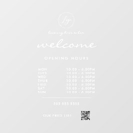 QR-Code für das Logo "White Welcome Openings" Fensteraufkleber