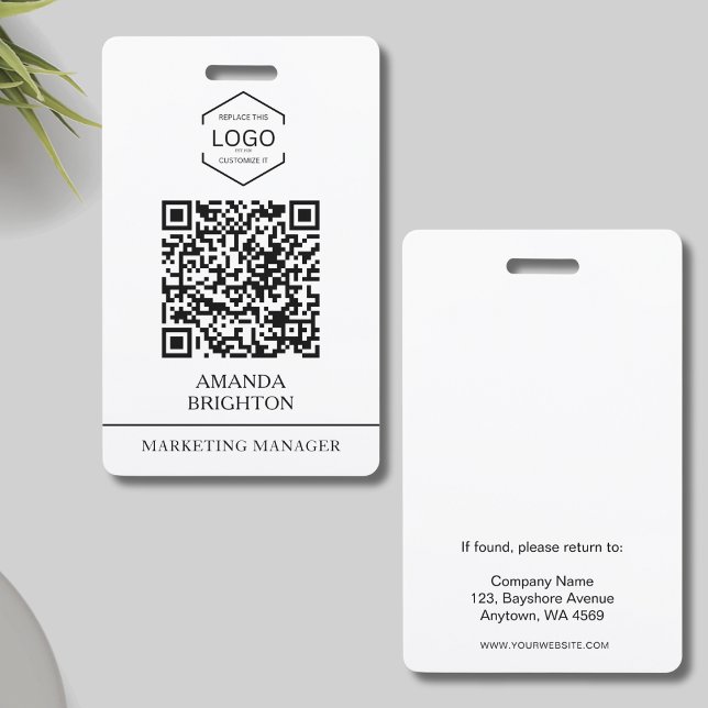 QR-Code für das moderne White Black Business Ausweis (Von Creator hochgeladen)