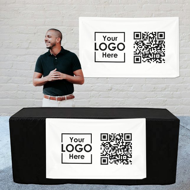 QR-Code für das QR-Logo von White Hanging Banner S (White Hanging Banner Sign Business Logo QR Code)