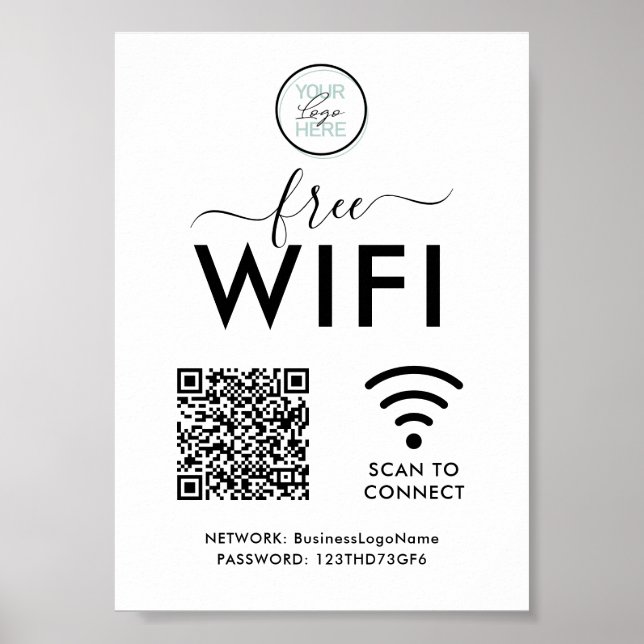 QR-Code für das WIFI-Netzwerkkennwort Poster (Vorne)