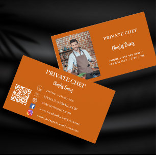 QR-Code für den Catering Orange-Foto des privaten  Visitenkarte