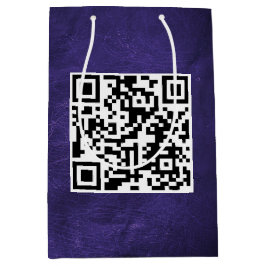 QR-Code für den Geburtstag bei Lila Leder Mittlere Geschenktüte