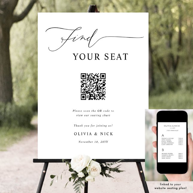 QR-Code für den Hochzeitsplan finden Poster (Von Creator hochgeladen)