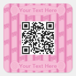 QR-Code für den lustigen und Extravaganten Videosp Quadratischer Aufkleber