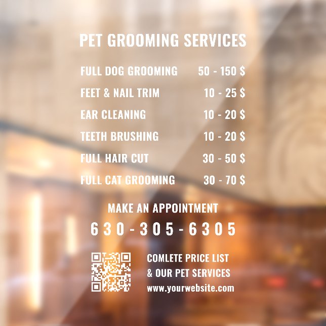 QR-Code für den modernen White Custom Business Ser Fensteraufkleber (Blatt 2)