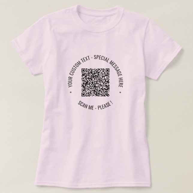 QR-Code für den T - Shirt "Spezielle Textnachricht (Design vorne)