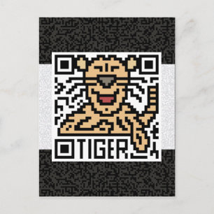 QR-Code für den Tiger Postkarte