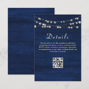 QR-Code für Details der Navy-Blue-Hochzeit Begleitkarte