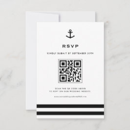 QR-Code für die Ankertechnik in Schwarz und Weiß RSVP Karte