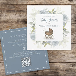 QR-Code für die Beförderung mit Floral Vintager Be Einladung