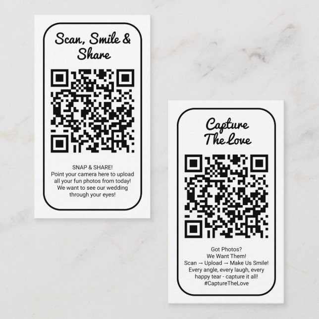 QR-Code für die gemeinsame Nutzung von White Weddi Visitenkarte (Vorne/Hinten)