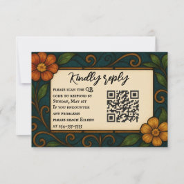 QR-Code für die Hochzeit der RSVP-Karte für festge RSVP Karte