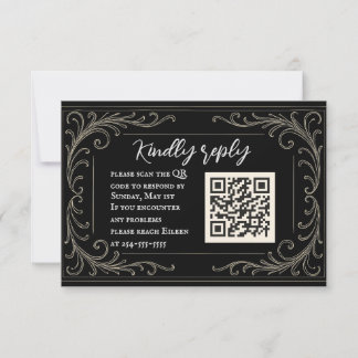 QR-Code für die Hochzeit der RSVP-Karte RSVP Karte