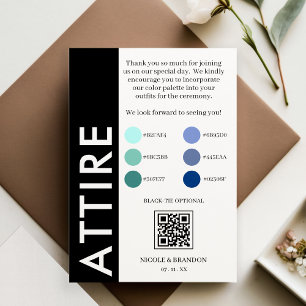 QR-Code für die Hochzeitskleidung auf schwarzer un Begleitkarte