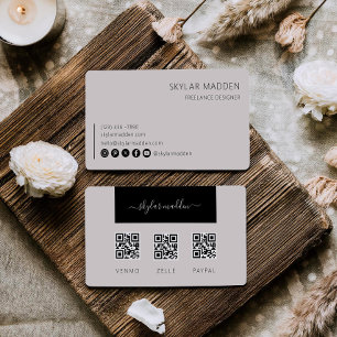 QR-Code für die Prüfung der Barzahlung mit Freelan Visitenkarte