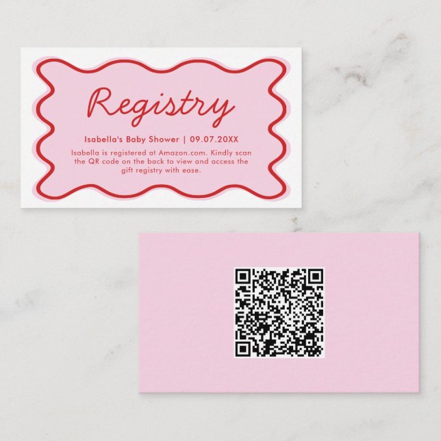 QR-Code für die Registrierung von Wavy Curvy Rosa  Begleitkarte (Vorne/Hinten)