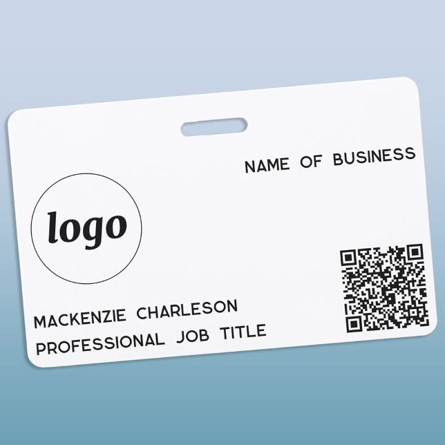 QR-Code für einfache Logos Beruflich Ausweis (Simple logo QR code with custom text business promotional branding name tag)