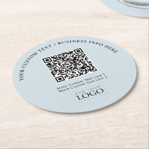 QR-Code für einfache Markenbezeichnungen Runder Pappuntersetzer