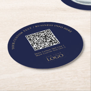 QR-Code für einfache Markenbezeichnungen Runder Pappuntersetzer