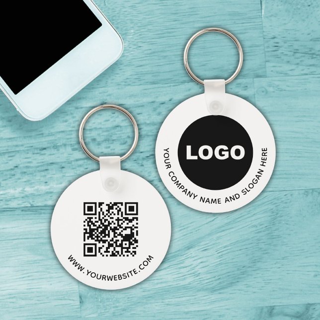 QR-Code für einfache Werbefirmen Schlüsselanhänger (Simple Business Company Promotional Logo QR Code Keychain)