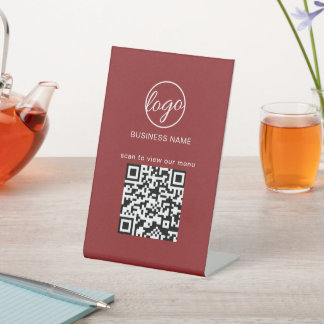 QR-Code für einfaches Burgundy-Logo Sockelschild